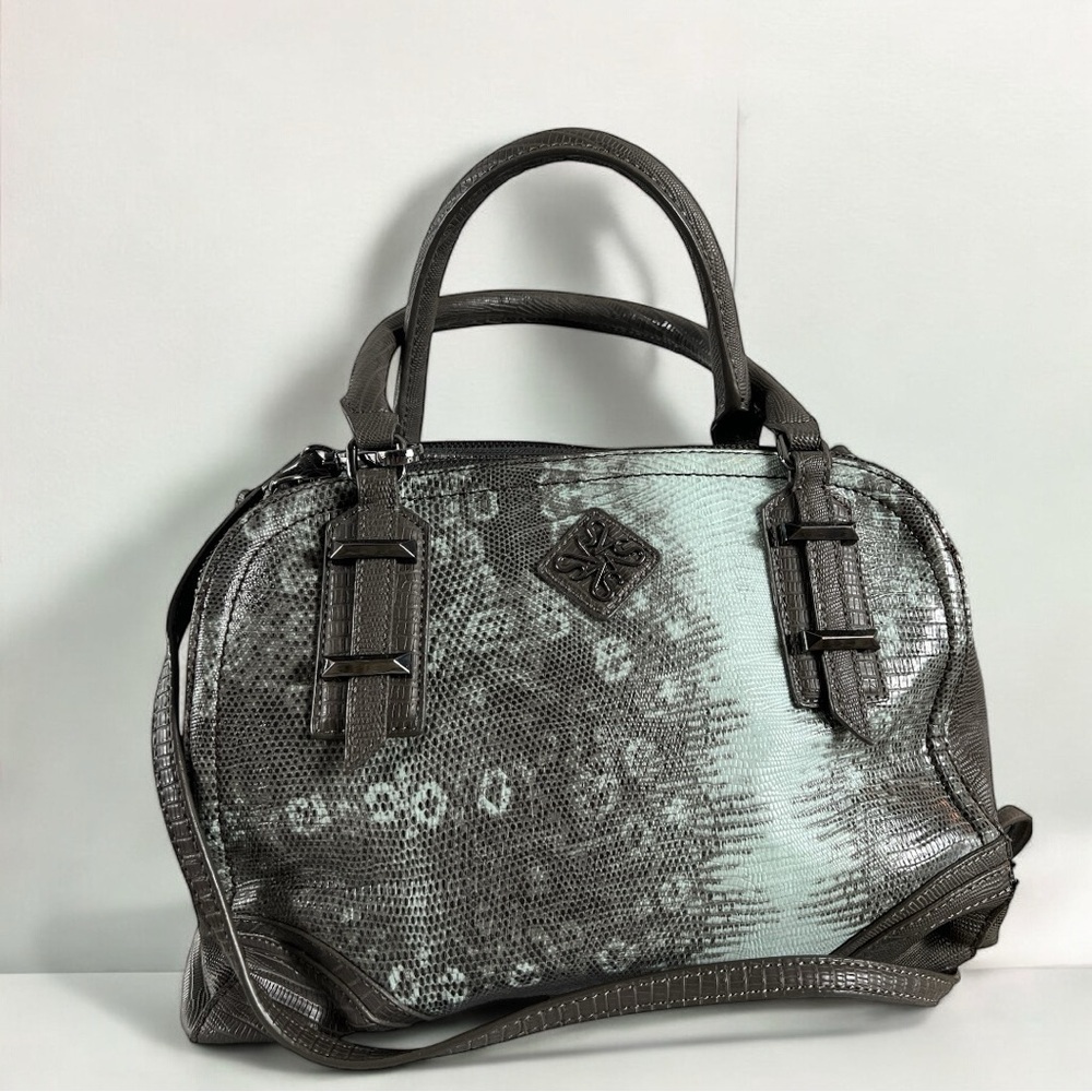 Simply Vera Vera Wang Gray & Mint Teal Dome-Shaped Handbag Satchel With Strap